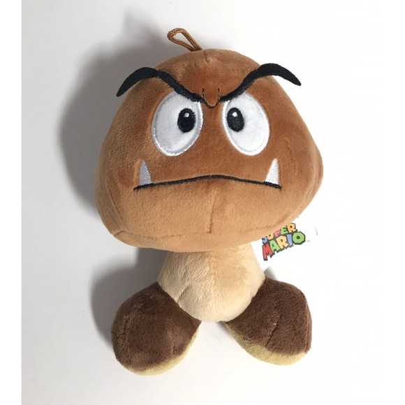 Super Mario Bros Nintendo Goomba 8” Plush Mushroom Stuffed Toy Brown Licensed - Picture 1 of 10